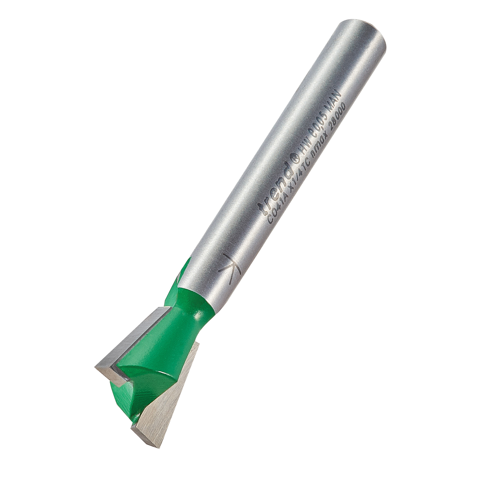 TREND C041AX1/4TC DOVETAIL CUTTER 104 DEGREES 12.7MM DIAMETER 1/4IN SHANK