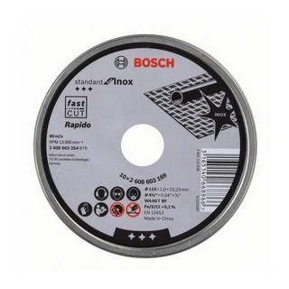 BOSCH 2608603254 INOX CUTTING DISC TIN 115MM (PACK OF 10)