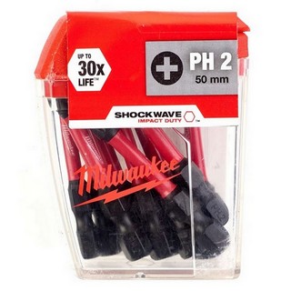 MILWAUKEE 4932430855 SHOCKWAVE PHILLIPS SCREWDRIVER BITS PH2X50MM (PACK OF 10)