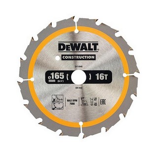 DEWALT DT1948-QZ CONSTRUCTION CIRCULAR SAW BLADE 16T X 20 X 165MM