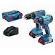 BOSCH GSB18V-21 + GDR18V-160 TWIN PACK WITH 2X 2.0AH LI-ION BATTERIES (SUPPLIED IN L-BOXX)