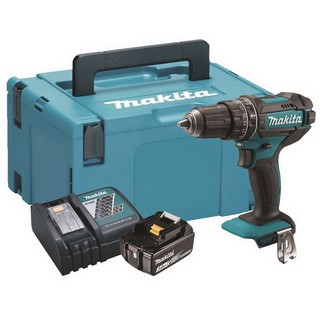 MAKITA DHP482RTJ-1 18V COMBI HAMMER DRILL WITH 1 X 5.0AH LI-ION BATTERY (SUPPLIED IN MAKPAC CASE)