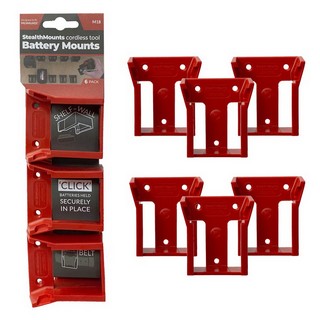 STEALTHMOUNTS BATTERY MOUNTS MILWAUKEE M18 (RED) PACK OF 6