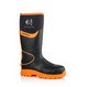 BUCKBOOTZ BBZ8 WELLINGTON BOOT BLK/ORANGE SIZE 7 