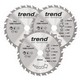 TREND CSB/165/3PK/D WOOD SAWBLADE 165 x 20 x 24T (3 PACK)