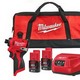 MILWAUKEE M12BLIDRC-202B 12v BRUSHLESS IMPACT DRIVER 2 x 2.0ah BATTERIES CHARGER AND BAG
