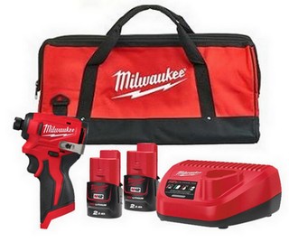 MILWAUKEE M12BLIDRC-202B 12v BRUSHLESS IMPACT DRIVER 2 x 2.0ah BATTERIES CHARGER AND BAG