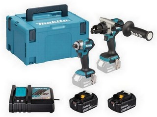 MAKITA DLX2549TJ 18V BRUSHLESS HEAVY DUTY COMBI & IMPACT DRIVER TWIN PACK WITH 2 X 5.0AH LI-ION BATTERIES