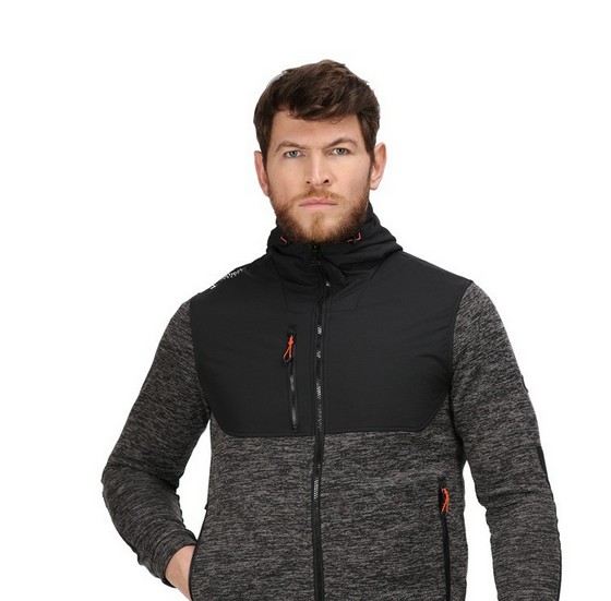 REGATTA TRF624 HEIST HYBRID JACKET ASHMARL/BLK  XLARGE TRF624 B7I80