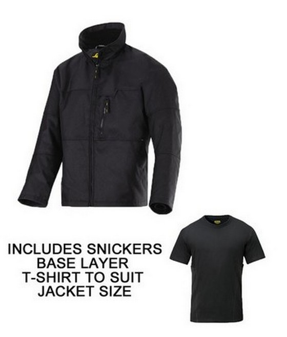 Snickers 1118 Winter Jacket Black Medium + Base Layer T-Shirt to suit Jacket Size