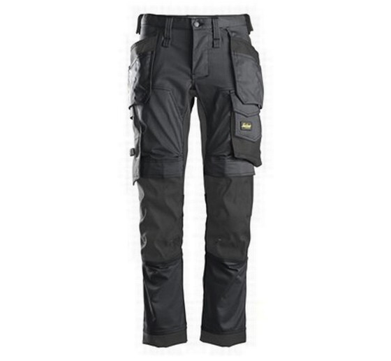 SNICKERS 6241 AW STRETCH SLIM TROUSER GREY/BLACK 32L  38W 62415804054