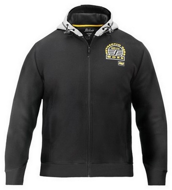 Snickers Zipped Sweatshirt Hoodie Black / Grey 2809 0418 Medium