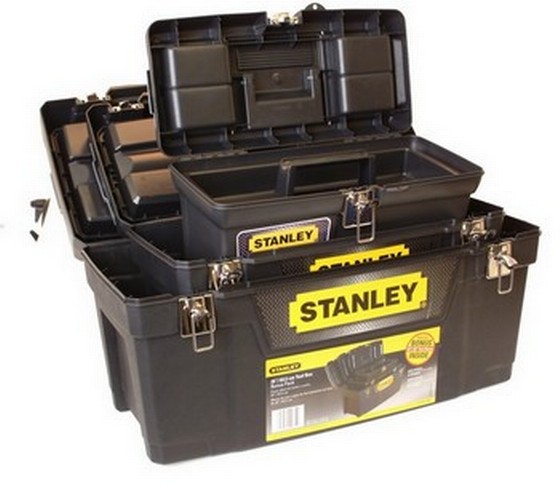 STANLEY STA194864 TOOLBOX TRIPLE PACK CONSISTING OF 16&quot; STA16901 , 20&quot; STA20901 AND 24&quot; STA25901 BOXES