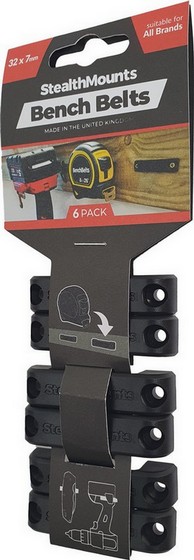 STEALTHMOUNTS BENCH BELTS (BLACK) PACK OF 6