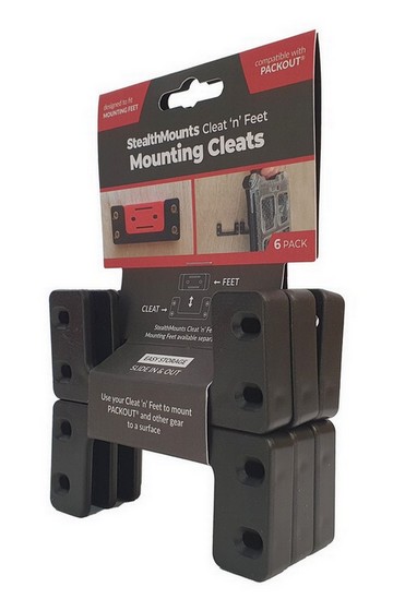 STEALTHMOUNTS CLEAT 'N' FEET PACKOUT MOUNTS (BLACK) PACK OF 6