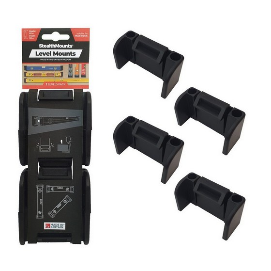 STEALTHMOUNTS LEVEL MOUNT (BLACK) PACK OF 2