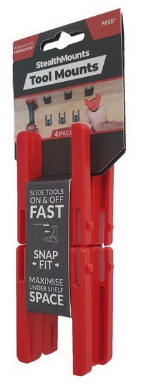 STEALTHMOUNTS TOOL MOUNTS MILWAUKEE M18 (RED) PACK OF 4