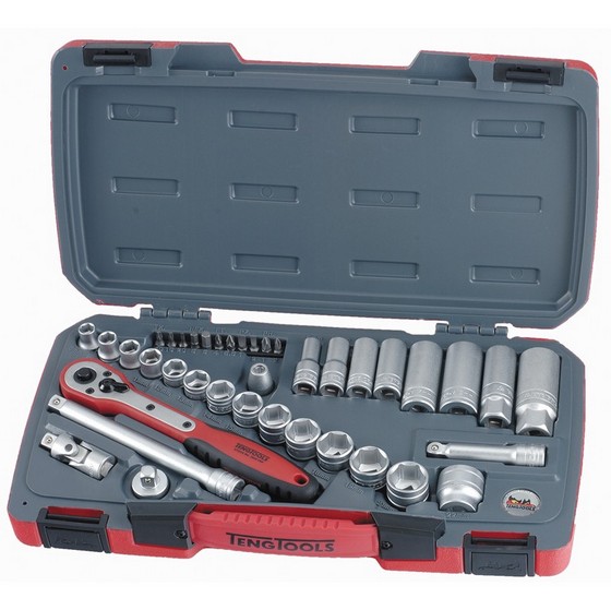 Teng Tent3839 39 Piece Metric Socket Set 3/8 Inch Square Drive Set ...