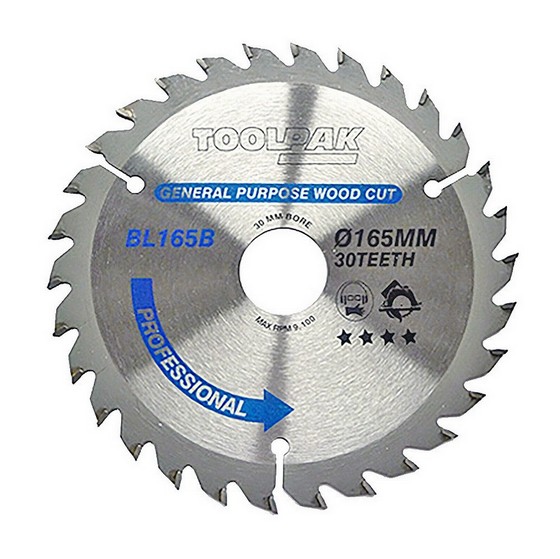 TOOLPAK BL165B 165MM X 30MM 30T PROFESSIONAL TCT SAW BLADE