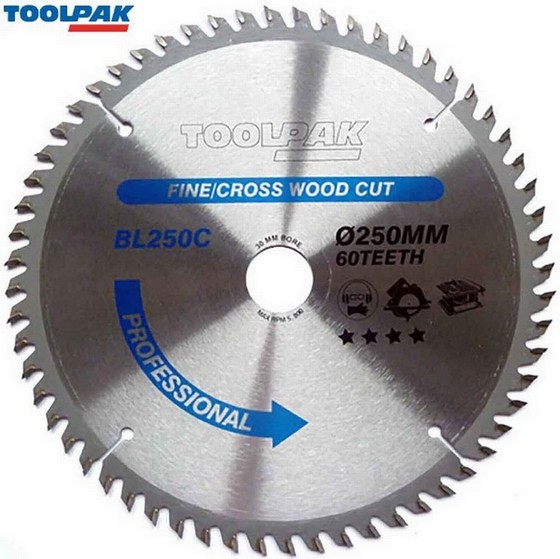 TOOLPAK BL250C 250MM X 30MM X 60T TCT SAW BLADE