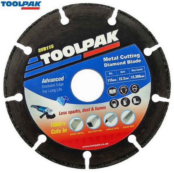 TOOLPAK SVB115 SUPER THIN DIAMOND METAL CUTTING DISC 115mm