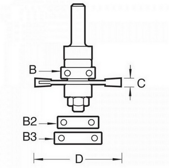 TREND 152X1/2TC TCT BISCUIT JOINTER SET 1/2" SHANK