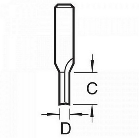 TREND 3/1X1/4TC 1/4" SHANK TCT 2 FLUTE CUTTER BIT 5mm