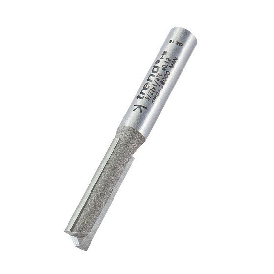 TREND 3/22X1/4TC TWO FLUTE CUTTER 1/4 INCH SHANK 6.3MM DIAMETER X 25MM