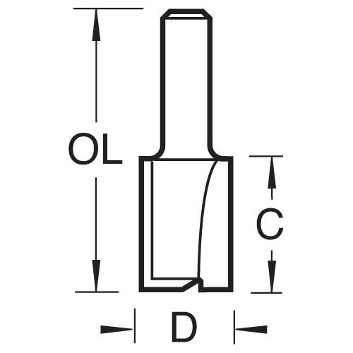 TREND 3/51X1/4TC TWO FLUTE CUTTER 1/4 INCH SHANK 9.5MM DIAMETER X 32MM