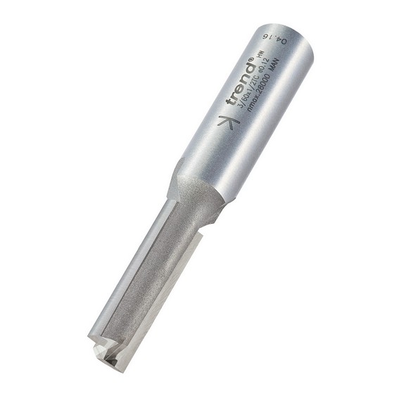 TREND 3/60X1/2TC TWO FLUTE CUTTER 1/2 INCH SHANK 10MM DIAMETER X 35MM