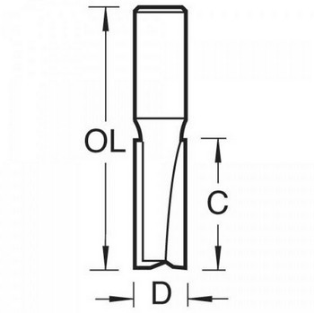 TREND 3/83DX1/2TC TWO FLUTE CUTTER 1/2 INCH SHANK 12.7MM DIAMETER X 50MM