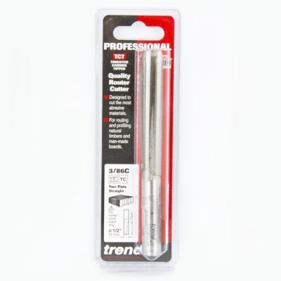 TREND 3/86CX1/2TC TWO FLUTE CUTTER TCT ROUTER BIT 1/2 INCH SHANK D=12.7MM C=75MM 