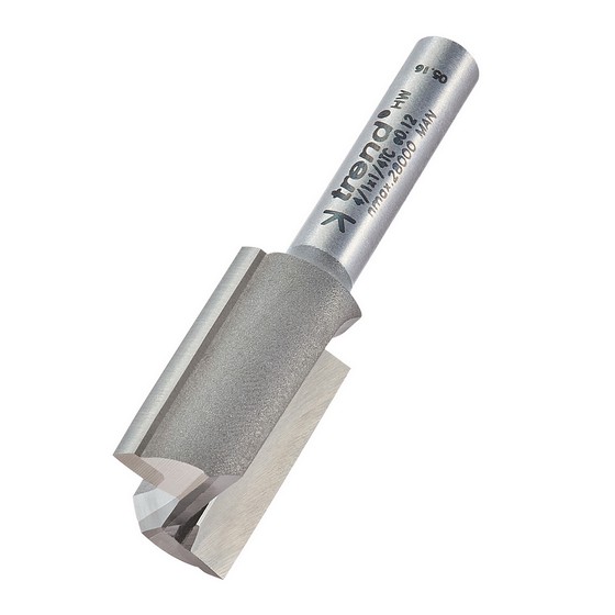 TREND 4/1X1/4TC TWO FLUTE CUTTER 1/4 INCH SHANK 15MM DIAMETER X 25MM