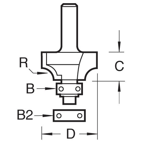 TREND 46/145X1/4TC BEARING GUIDED OVOLO CUTTER 11.1MM RADIUS