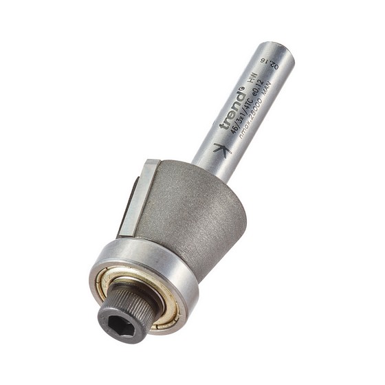 Trend 46/3x1/4tc Bevel Trimmer 20mm Diameter 14mm Length Anglia Tool