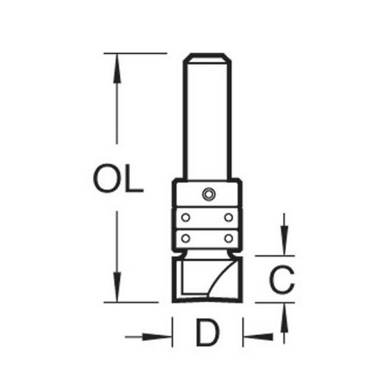 TREND 46/900X1/4TC GUIDED PROFILER 9.5MM DIA X 6MM CUT 