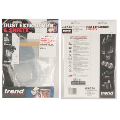 TREND AIR/P/3C PACK OF 10 VISOR OVERLAYS CLEAR 