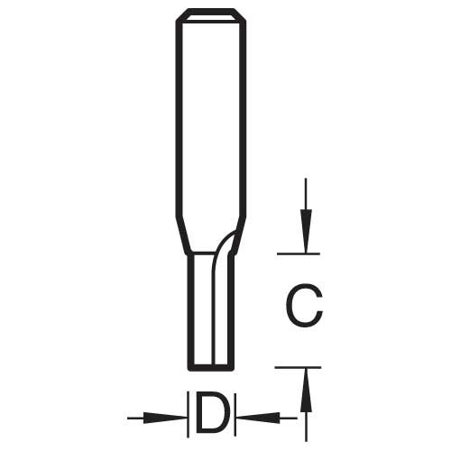 TREND C001X1/4TC TWO FLUTE 3.2MM DIA X 9.5MM CUT