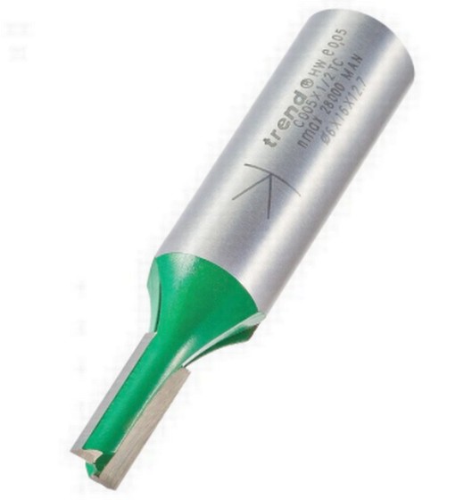 TREND C005X1/2TC TWO FLUTE CUTTER 6MM DIAMETER