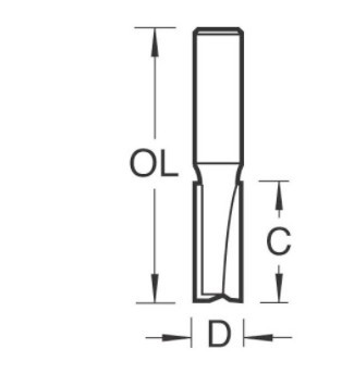 TREND C006AX1/4TC TWO FLUTE 6.3MM DIAMETER
