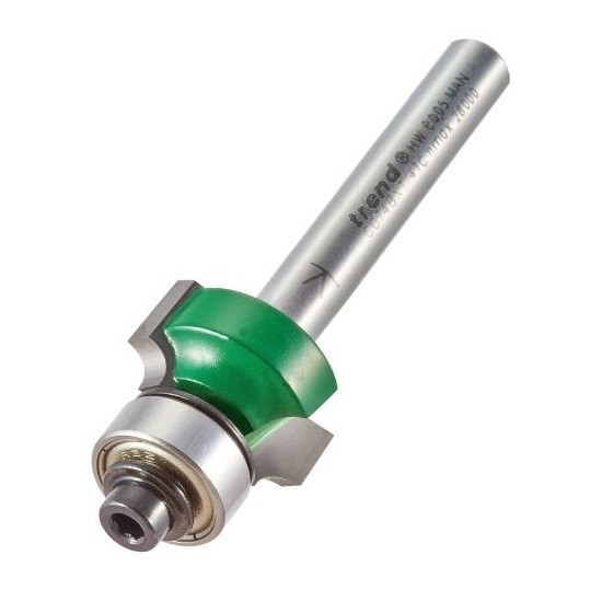 TREND C074BX1/4TC BEARING GUIDED ROUND OVER & OVOLO CUTTER TCT ROUTER BIT 1/4 INCH SHANK 18.7MM DIAMETER