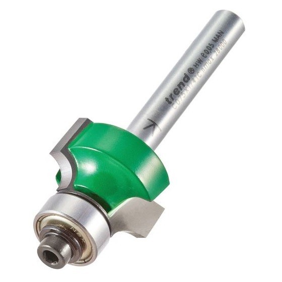 TREND C075X1/4TC BEARING GUIDED ROUND OVER & OVOLO CUTTER TCT ROUTER BIT 1/4 INCH SHANK 22MM DIAMETER