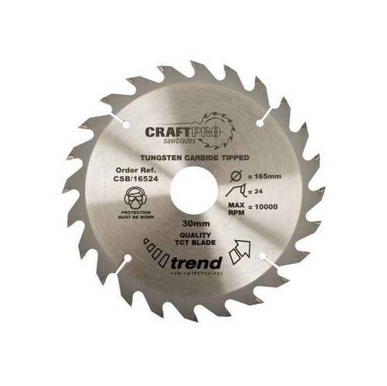 TREND CSB/19024A MEDIUM/ COARSE FINISH TCT CIRCULAR SAW BLADE 24Tx16x190mm