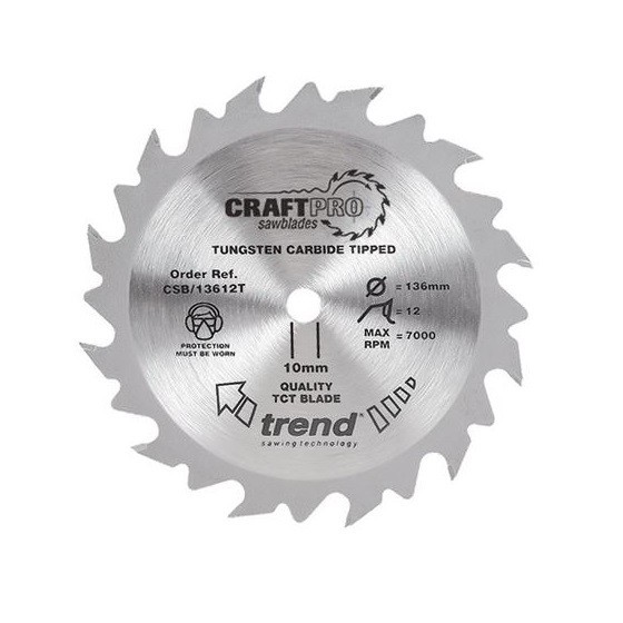 TREND CSB/19024TB MEDIUM/COARSE FINISH TCT CIRCULAR SAW BLADE 24TX30X190MM