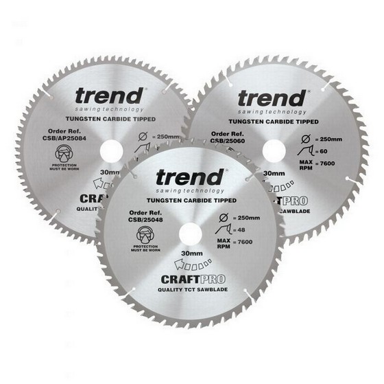 TREND CSB/250/3PK - 250MM DIAMETER CRAFT SAW BLADE TRIPLE PACK