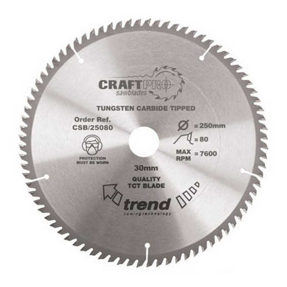 TREND CSB/25080 CRAFT SAW BLADE 250MM X 80T X 30MM
