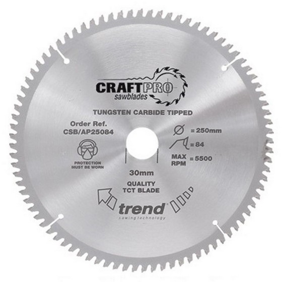 TREND CSB/AP16052 CRAFT SAW BLADE ALUMINIUM & PLASTIC 160MM X 52T X 20MM