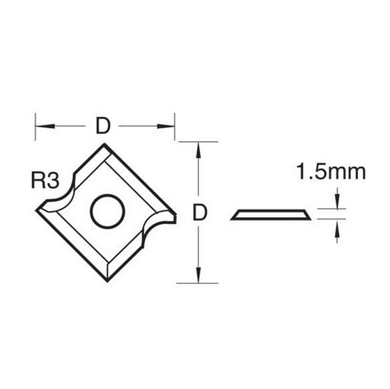 TREND RB/N ROTA-TIP BLADE 12X12XR3MM