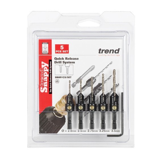 Trend Snap/cs/set Snappy Countersink Drill Bit Set (pack Of 5) Anglia