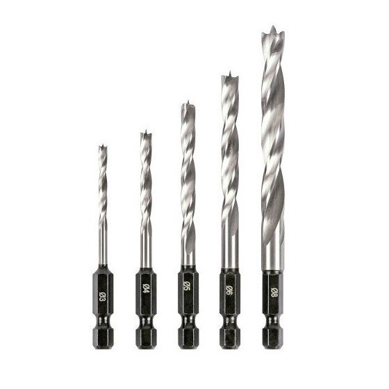 Trend Snap/wtd1/set 5 Piece Snappy Wood Lip And Spur Twist Drill Bit